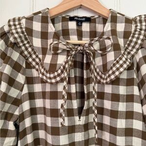 Madewell Gingham cotton dress Peter Pan collar